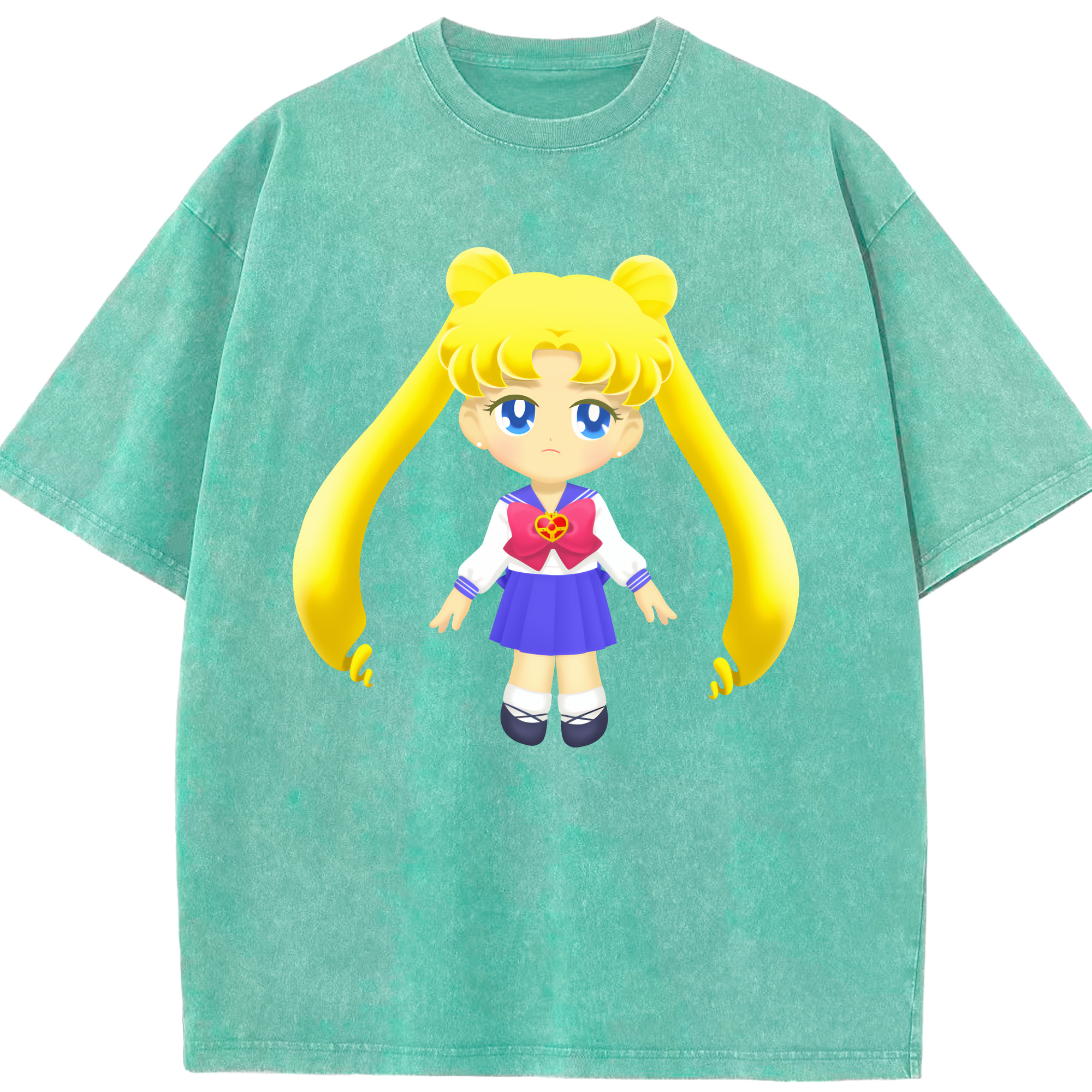 （画像用） 美少女戦士セーラームーン 愛野 美奈子 あいの みなこ Sailor Moon Aino Minako 綿100% ヴィンテージ風 半袖Tシャツ（フロントプリント）